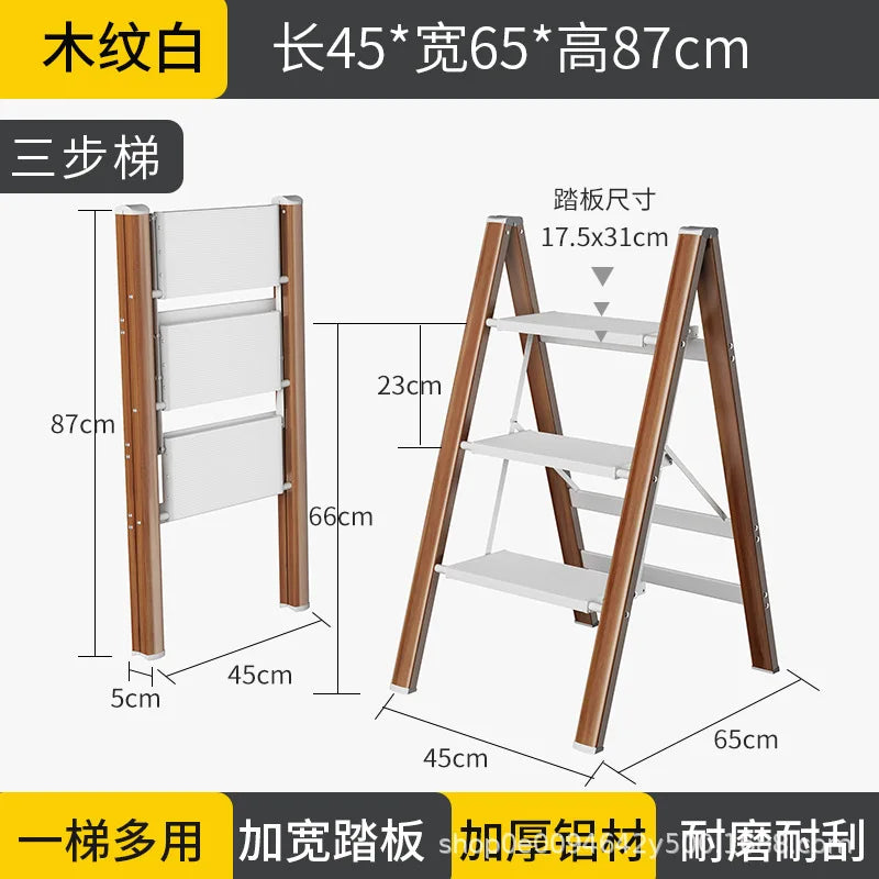 Multi functional folding ladder aluminum alloy high stool