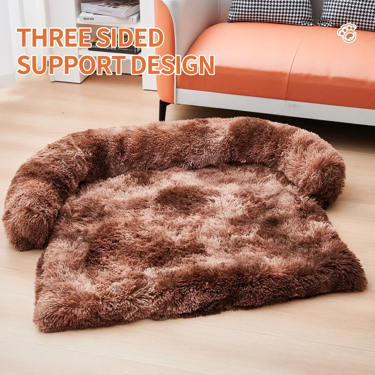 Calming Dog Bed Fluffy Plush Dog Mat for