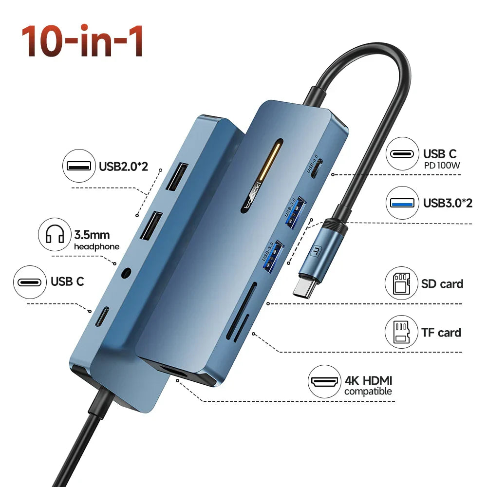 Toocki USB 3.0 HUB Type C To HDMI-Compatible