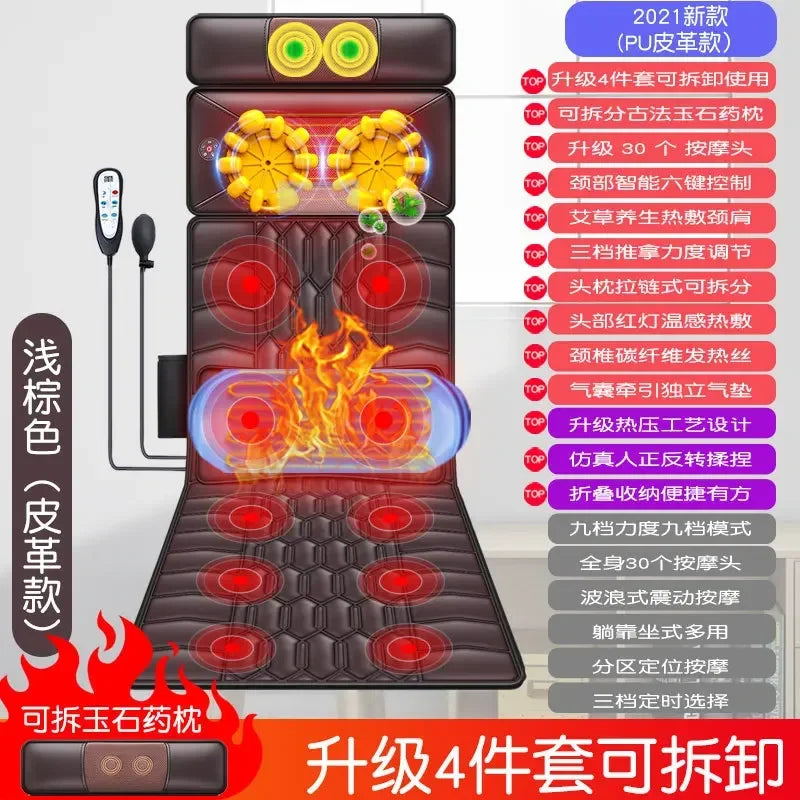 Wireless Remote Control Massage Mattress Back Multi-Functional Kneading