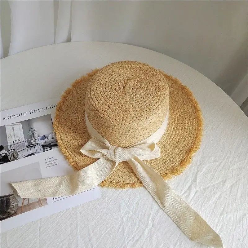 2024 Handmade Big Brim Hat Oversized Tassel Burrs
