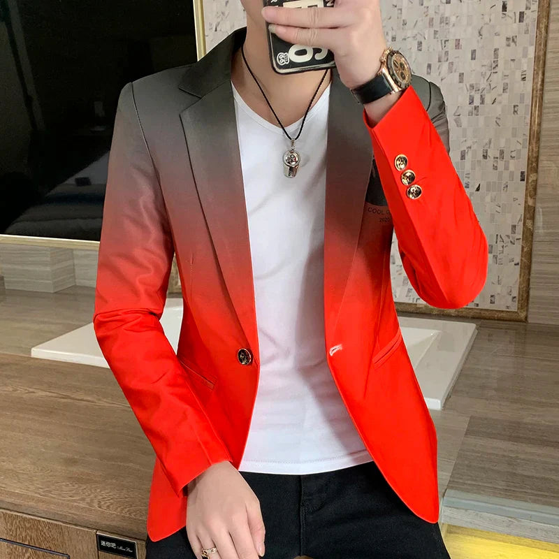Blazer Fot Men 2024 Spring New Male Gradient