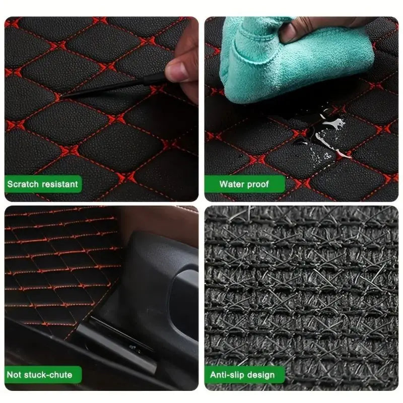 5PCS/Set Leather Car Floor Mats Universal PVC Waterproof
