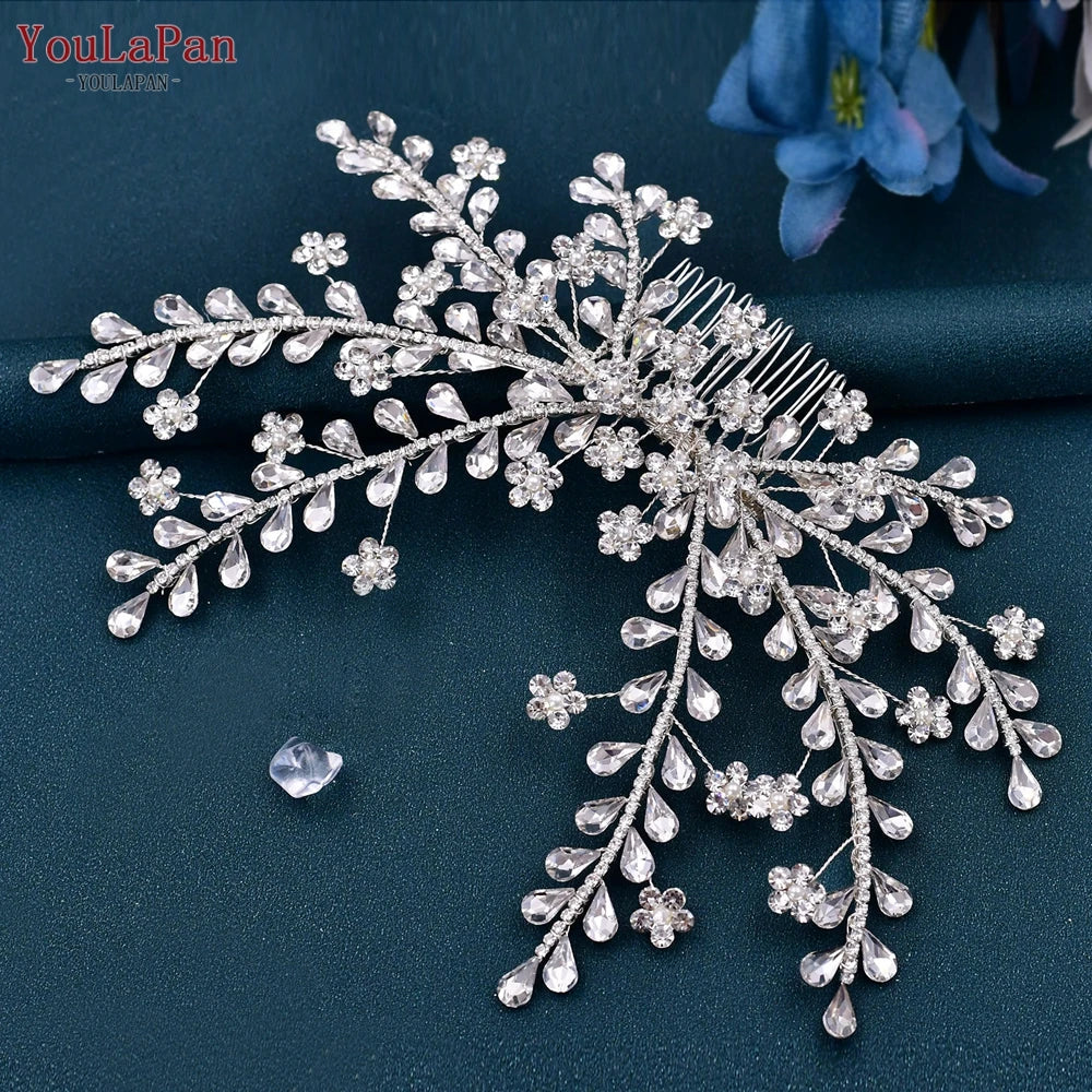 TOPQUEEN Rhinestone Bridal Comb Women Hair Clip Wedding