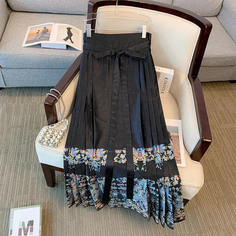 Plus Size Womens Skirts Loose Autumn Winter Chinese