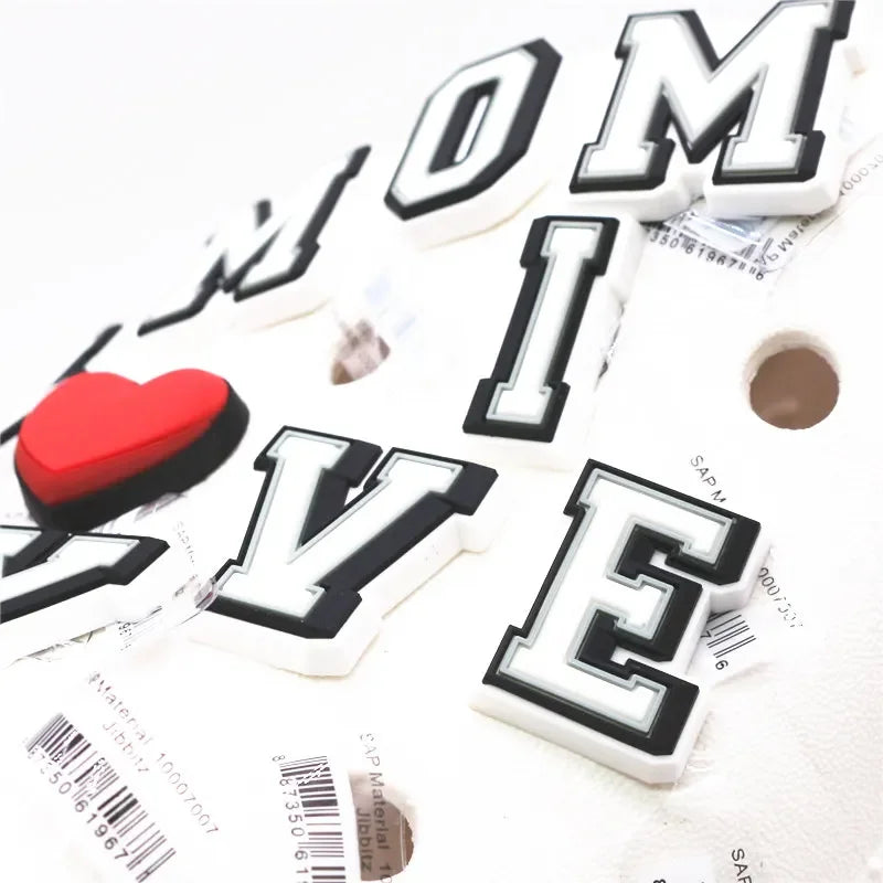 Original 26 Letters Shoe Charms Decoration PVC Red