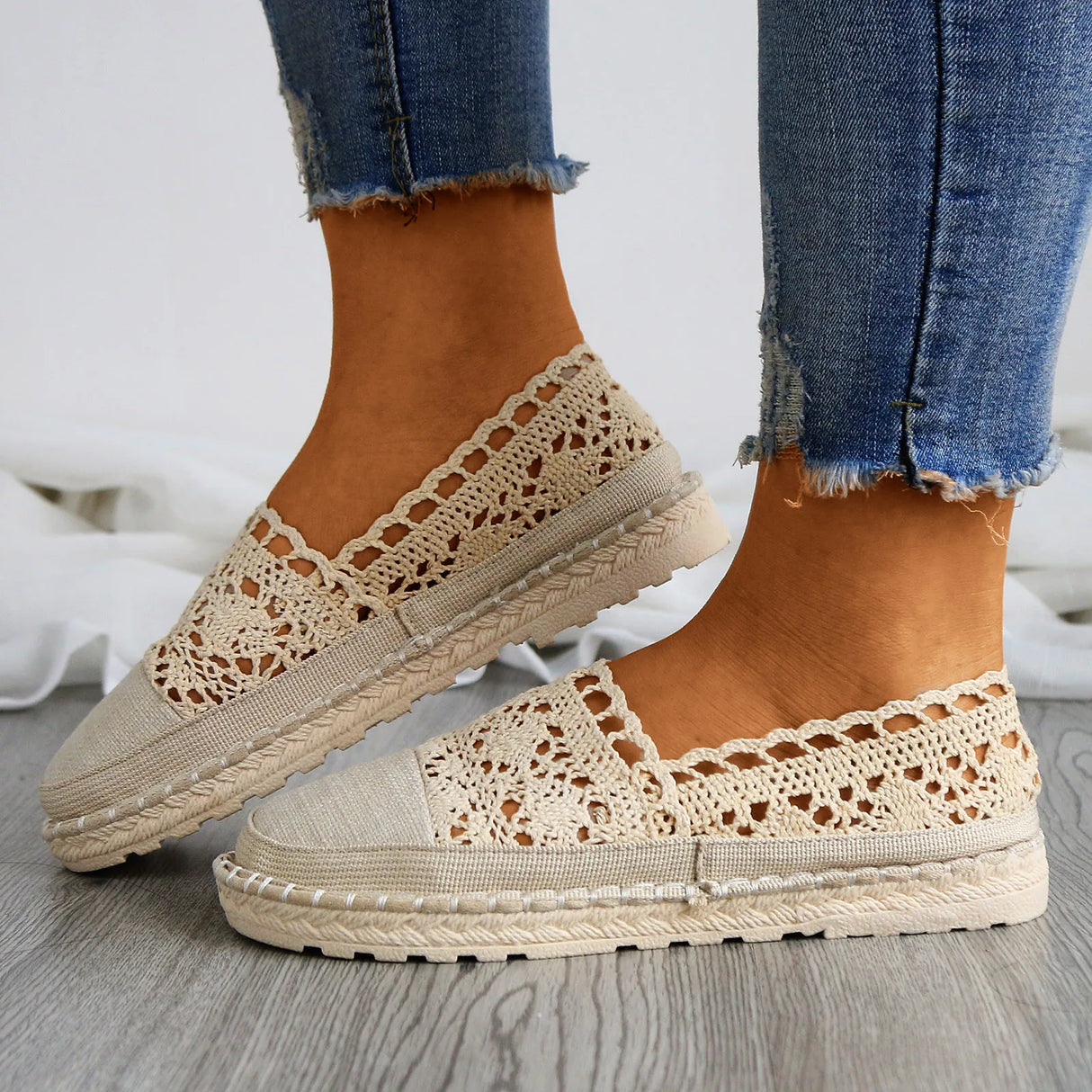 2023 Women's Lace Hollow Out Mesh Summer Flats