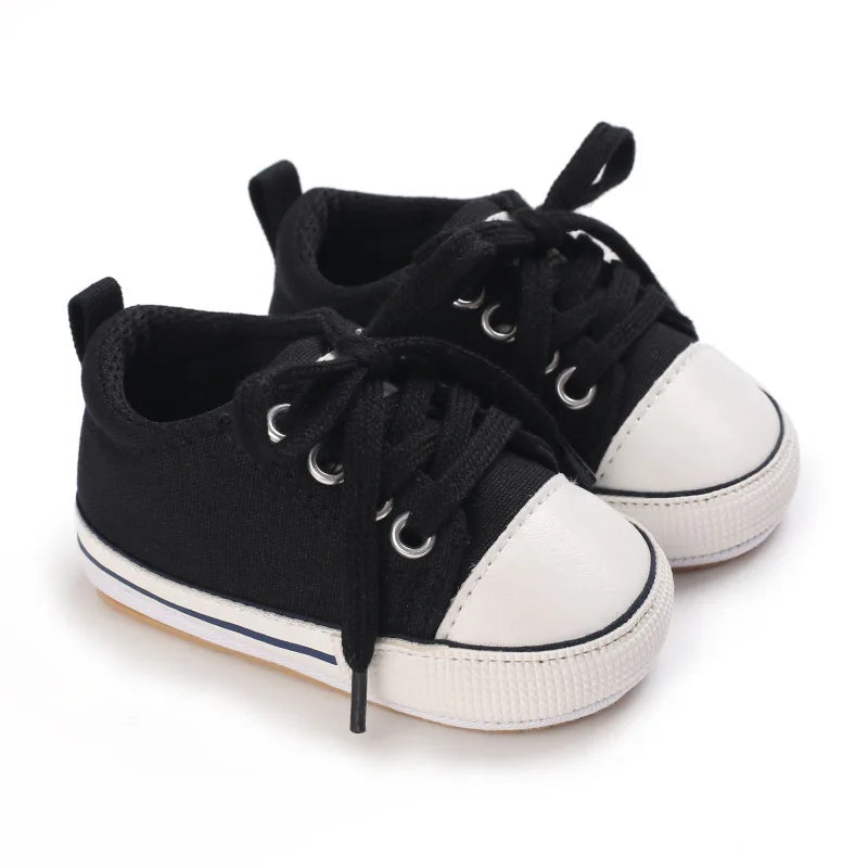 2023 New Baby Casual Shoes 4-color Lace-up Canvas
