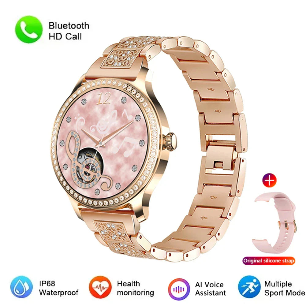 Diamond-studded Smart Watch 2024 For Women Lovely Steel