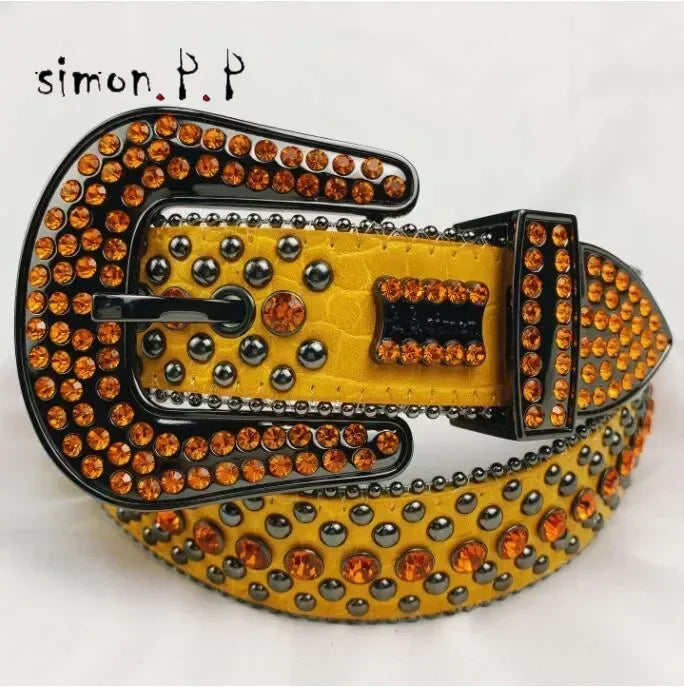 Rhinestone Belts for Women Luxury Diamond Strap Cowgirl