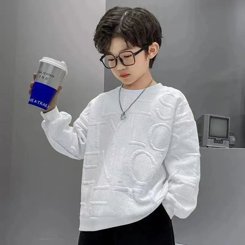 Boys Sweatshirts Spring Fall Children Letter Printing Cotton