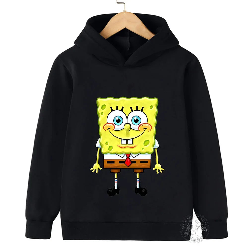 Spring and Autumn SpongeBob Printed Hoodies for Kids