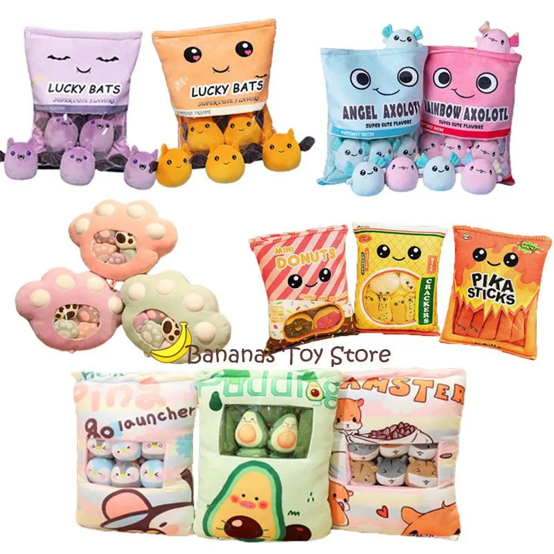 New Kawaii Animal Balls Pudding Candy Bag Pillow