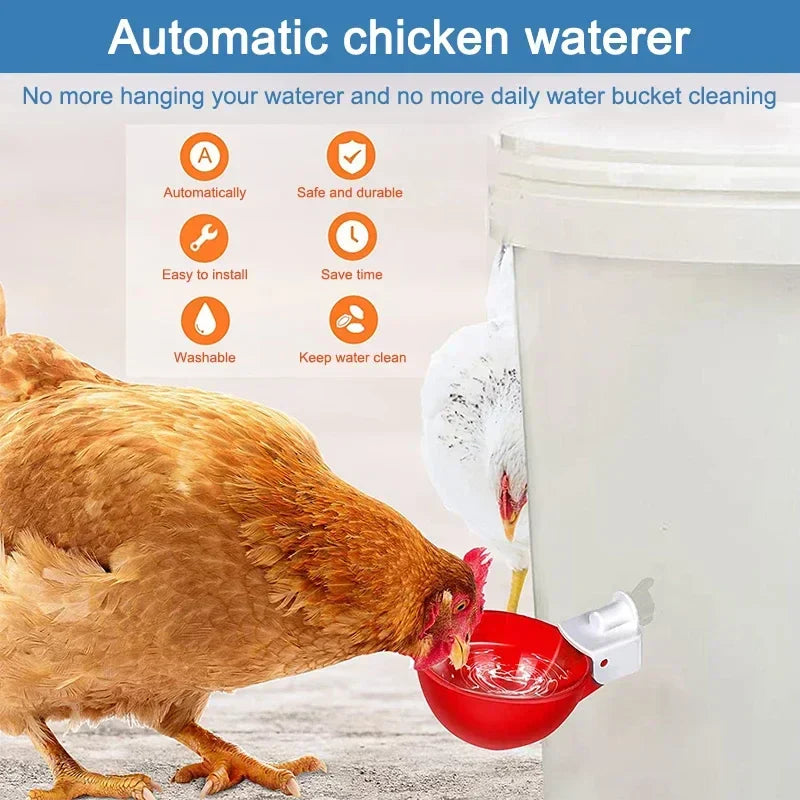 5/10PCS Automatic Chicken Water Feeder Drinking Cups Poultry