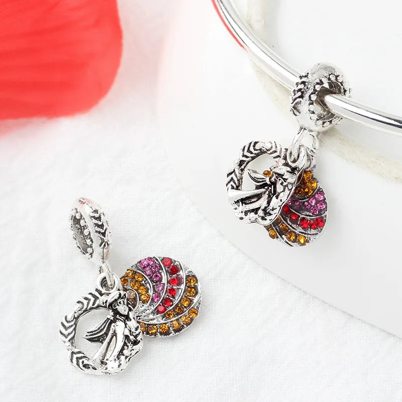 Disney Blue Enamel Ice Snow Olaf Pendant Fit