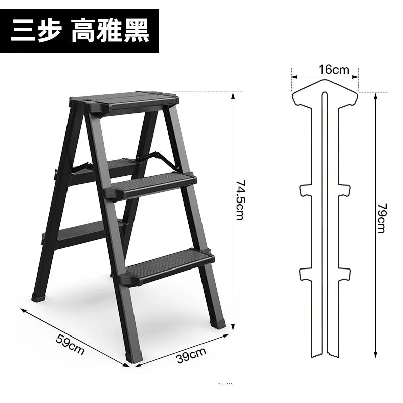 Multifunctional High Stools Kitchen Aluminum Alloy Herringbone Ladder