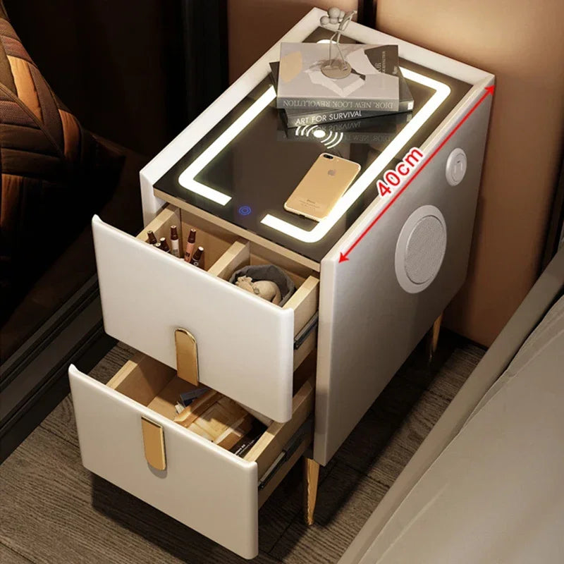 Smart Bedside Table Modern Style Bedroom Simple Wood