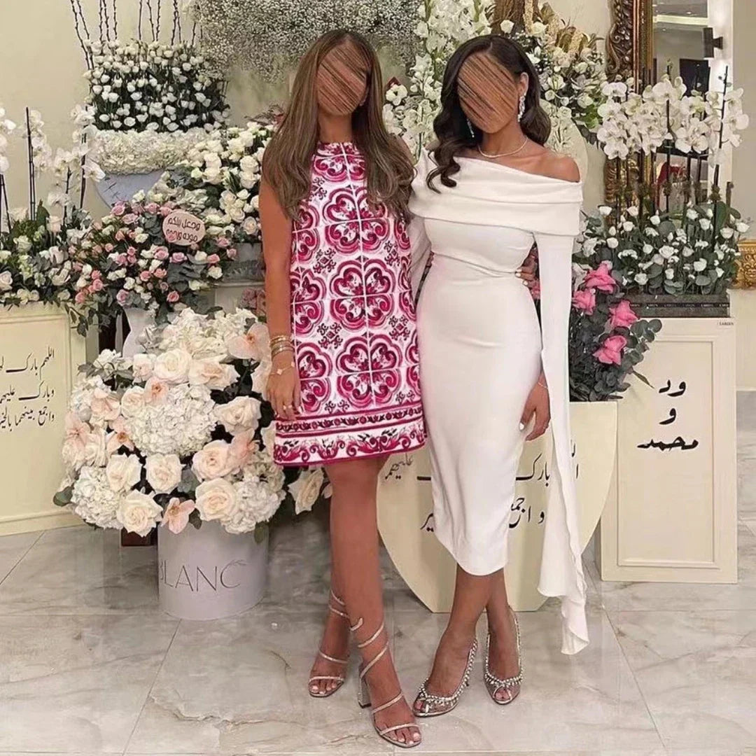 White Mermaid Dress Woman Long Sleeves Evening Dresses