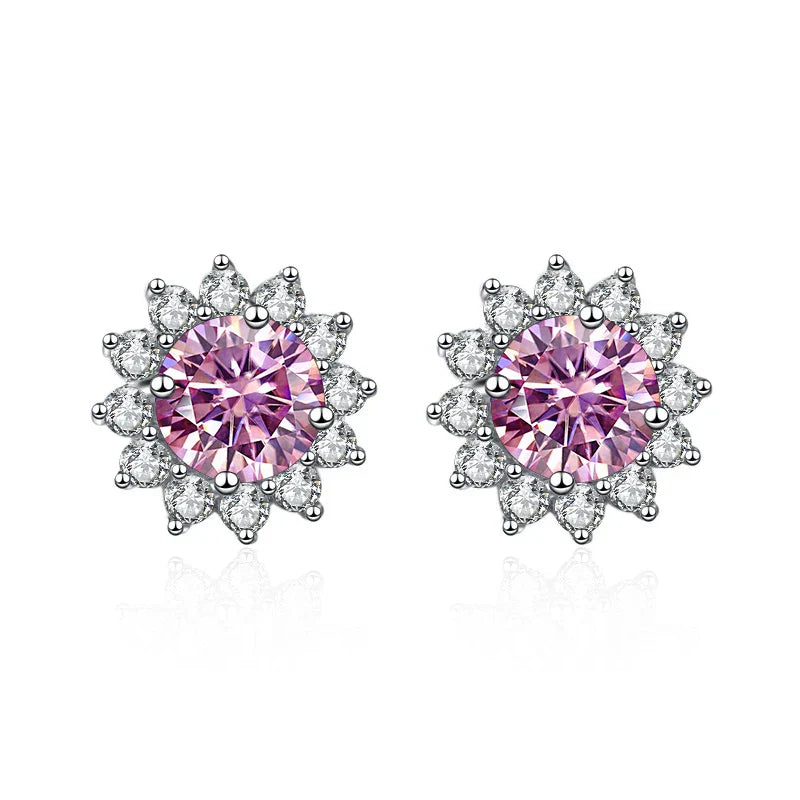 JoyceJelly 1 carat D Color Moissanite Diamond Earrings