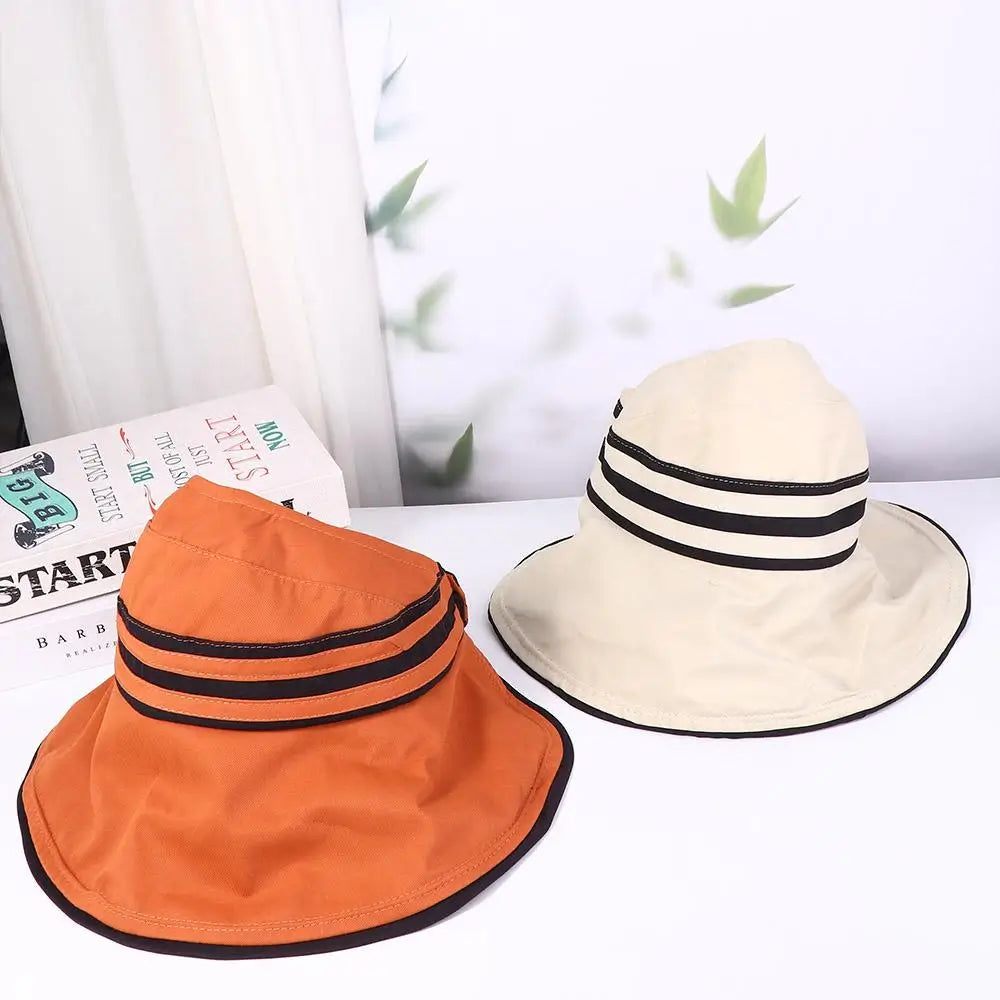 Woman Handmade UV-resistant Big Brim Striped Hollow Women
