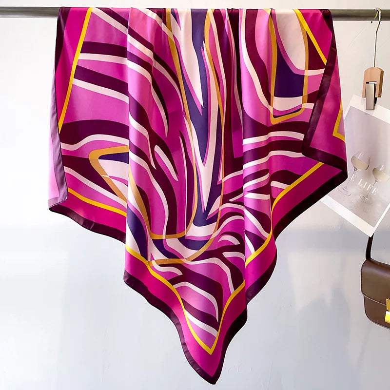 Luxury Women 90x90CM New Twill Silk Big Square