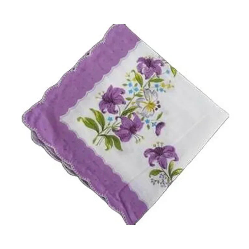 10pcs/lot Vintage white Ladies lace Handkerchief Cotton Flowers