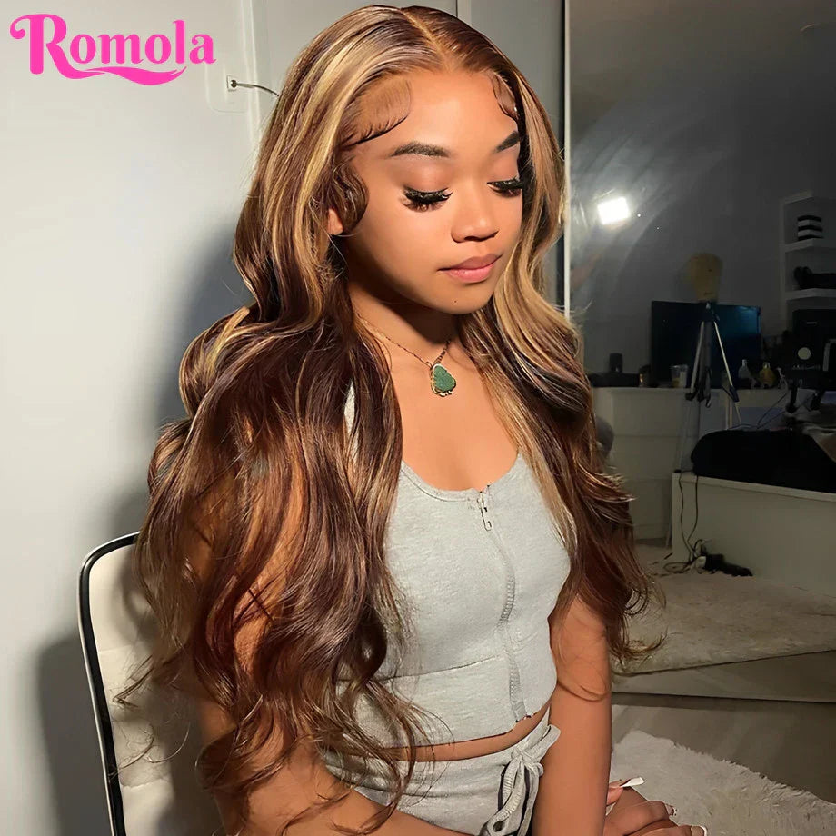 30 Inch Highlight Wig Human Hair Body Wave