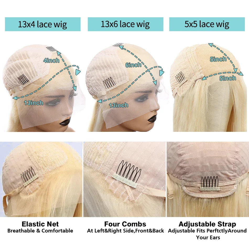 613 Honey Blonde 13x6 HD Transparent Lace Front