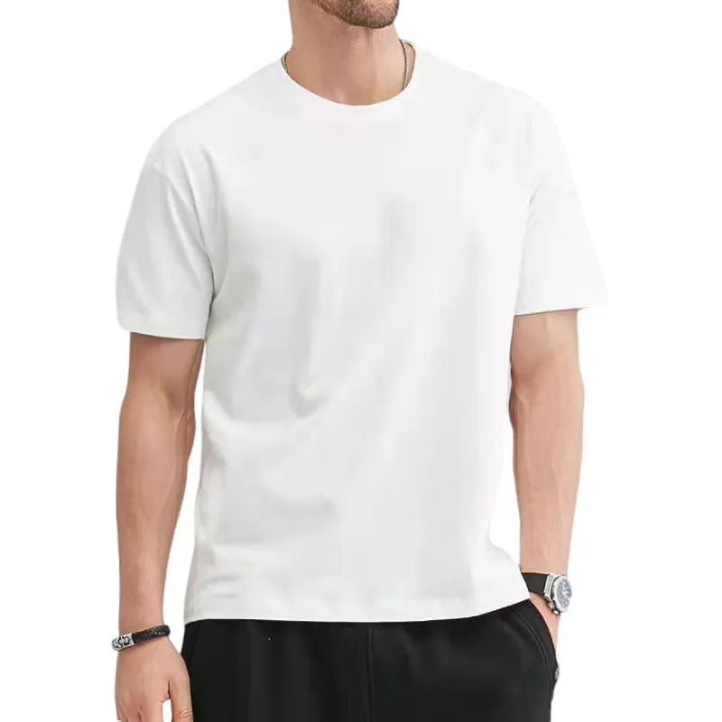 T Shirt For Men Summer Cotton Tops Solid