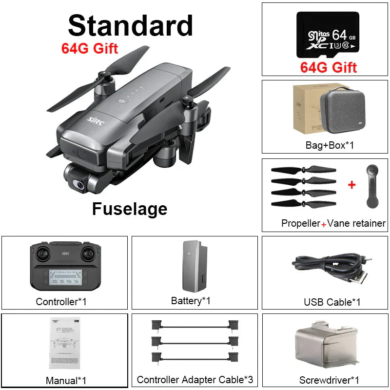 SJRC F22S 4k Pro Drone 2-axis EIS Gimbal