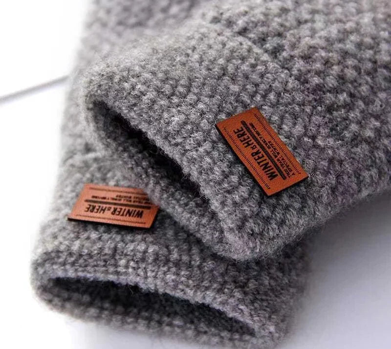 Men Winter Fingerless Gloves Half Finger Writting Office