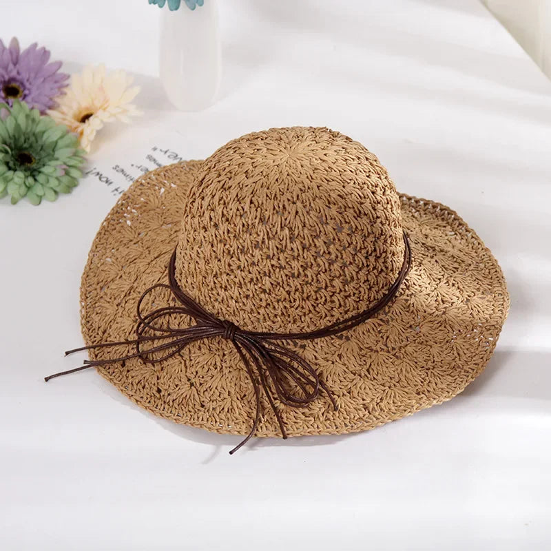 Women's Large Brim Straw Beach Hats Girl Cap