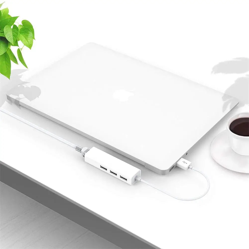 USB Ethernet Network Card 3 Ports High-Speed USB
