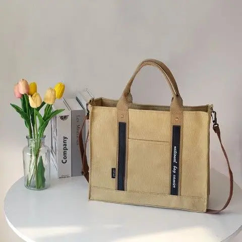 Canvas Bag Women's Large-Capacity Tote Simple Handbag Computer