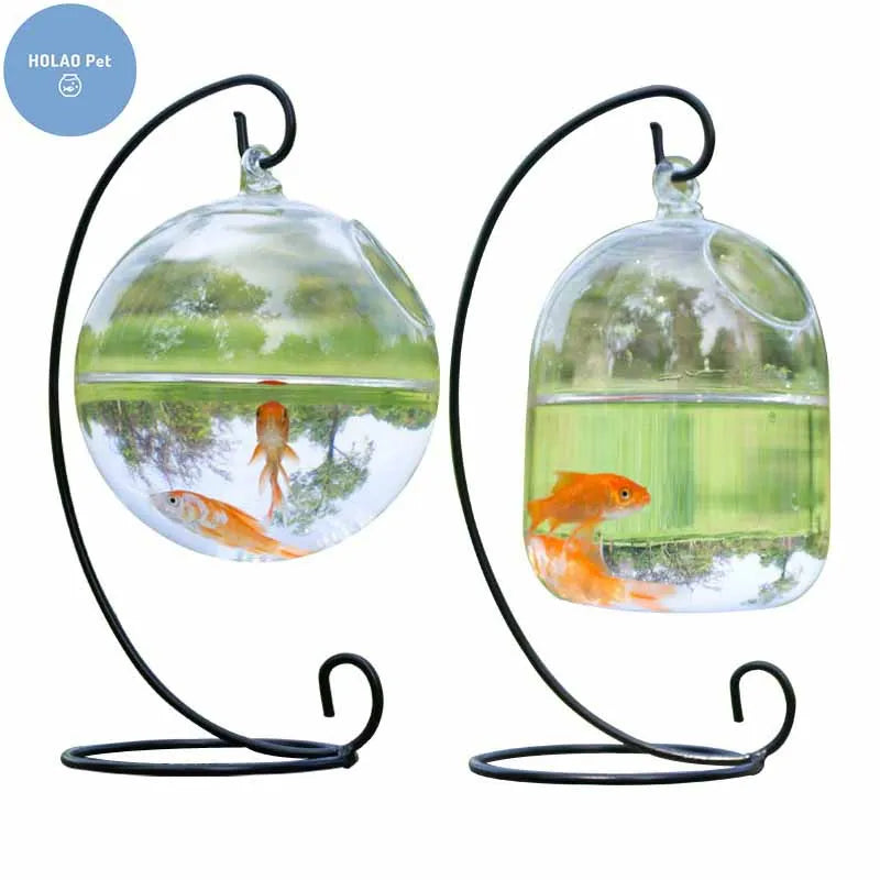 Mini Fish Tank Aquarium Accessories Goldfish Glass Fishbowl
