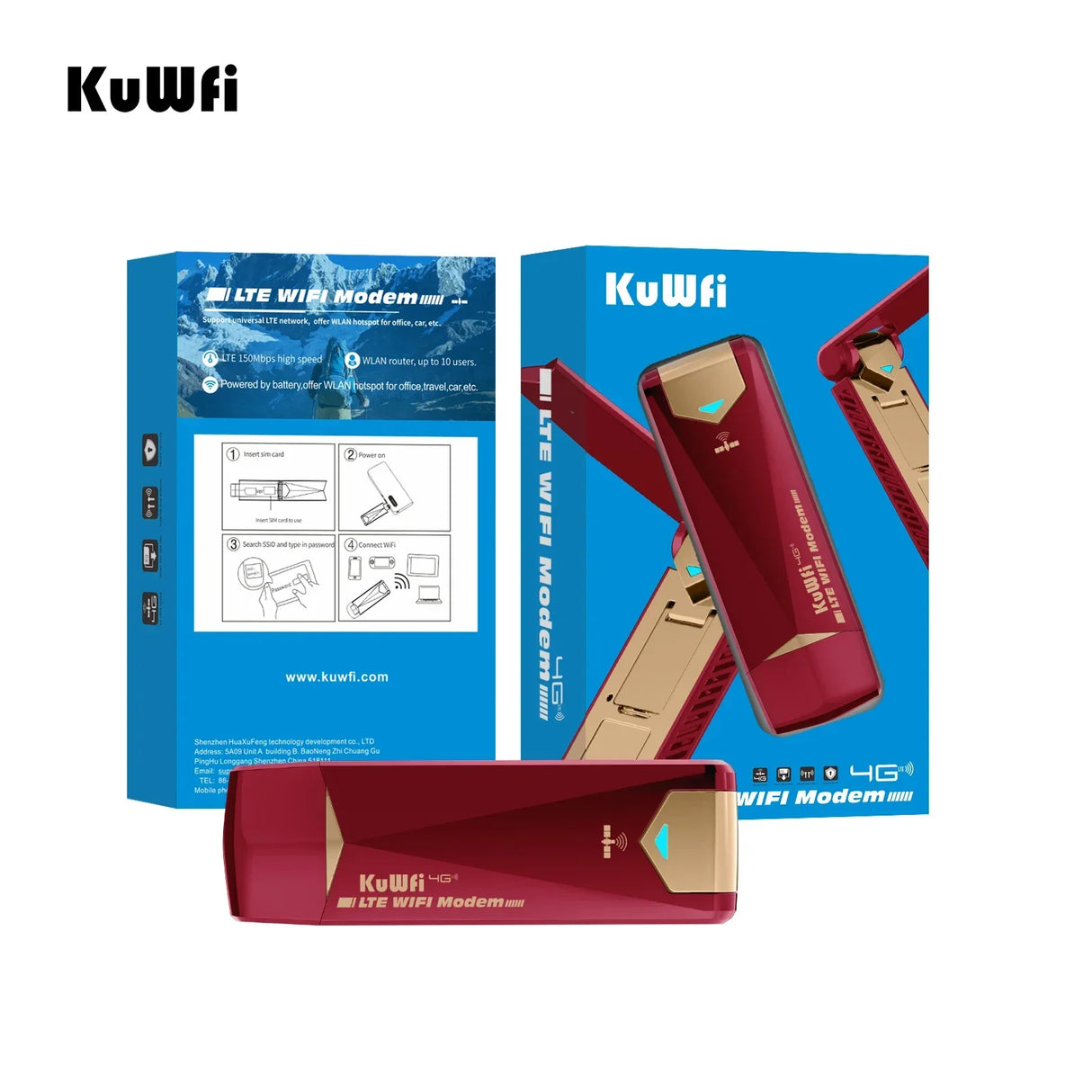 KuWFi 4G WiFi Modem Router 150Mbps USB Dongle