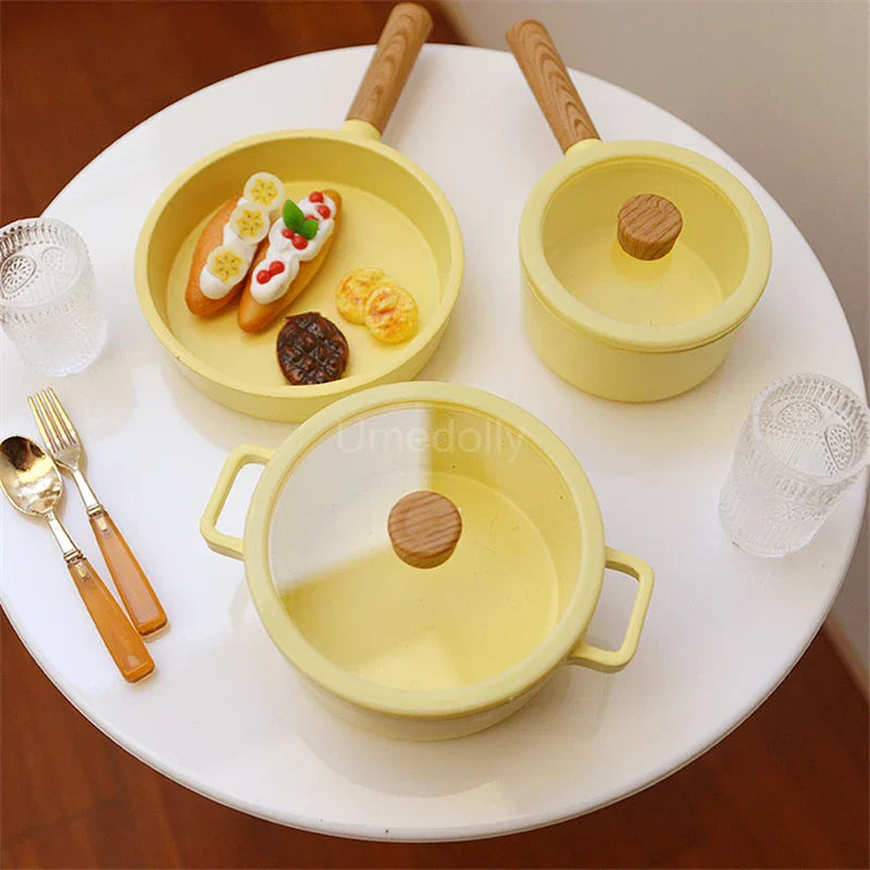1/6 Dollhouse Miniature Kitchen Mini Frying Pan Soup