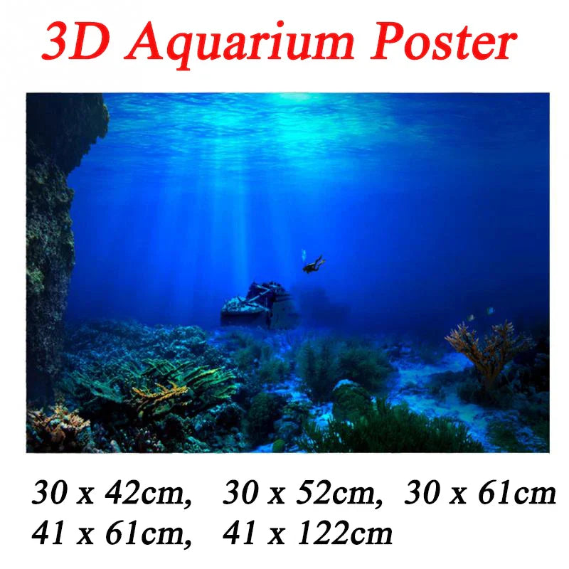 5 Size 3d Aquarium Background Poster PVC Adhesive