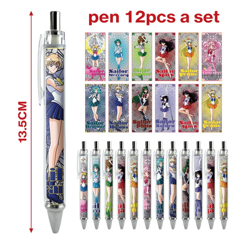 12pcs Anime Figure Sailor Moon Kawaii Cartoon Peripheral