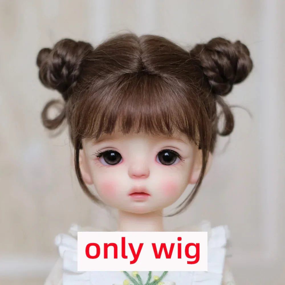 30cm Doll Wig Bangs Ponytail Curly Soft Mohair