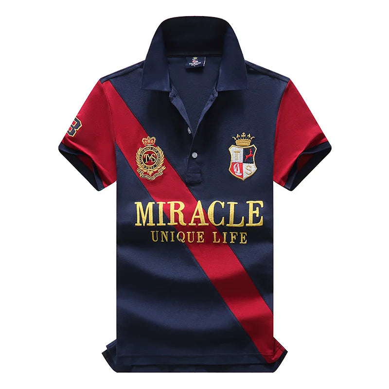 Summer High Quality Embroidery Polo Shirt Men Business
