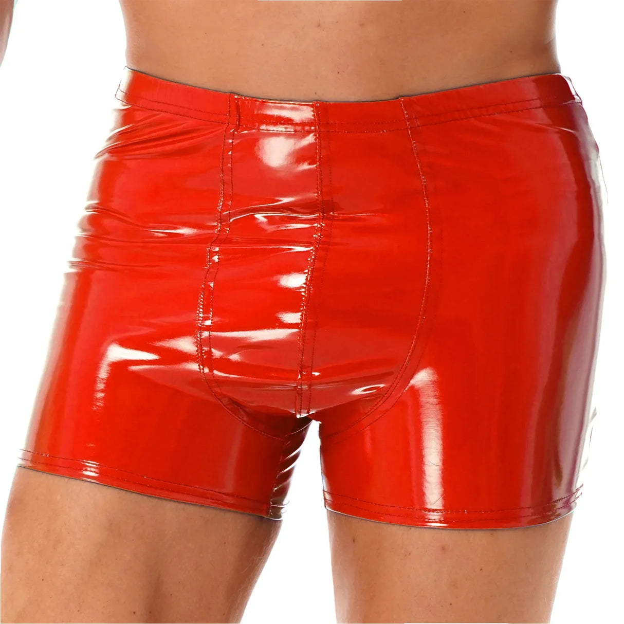 Sexy Mens Wet Look Patent Leather Boxer Briefs