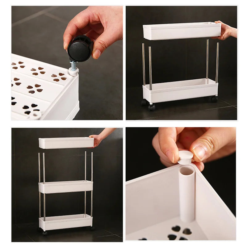 Kitchen Small Gap Storage Rack Four-story Kitchen Narrow