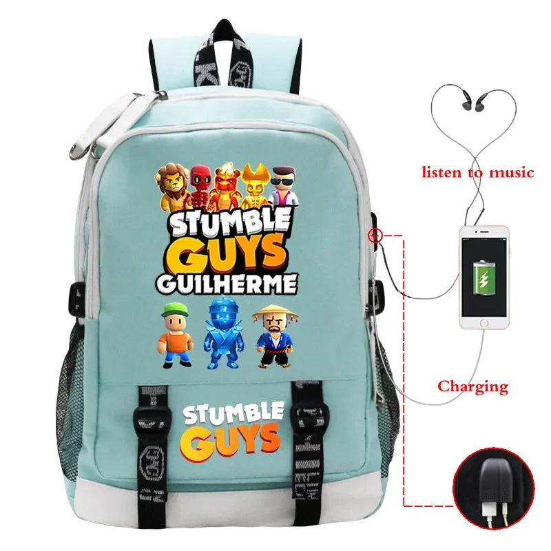 Game Stumble Guys Backpack Teenager Students School Bag