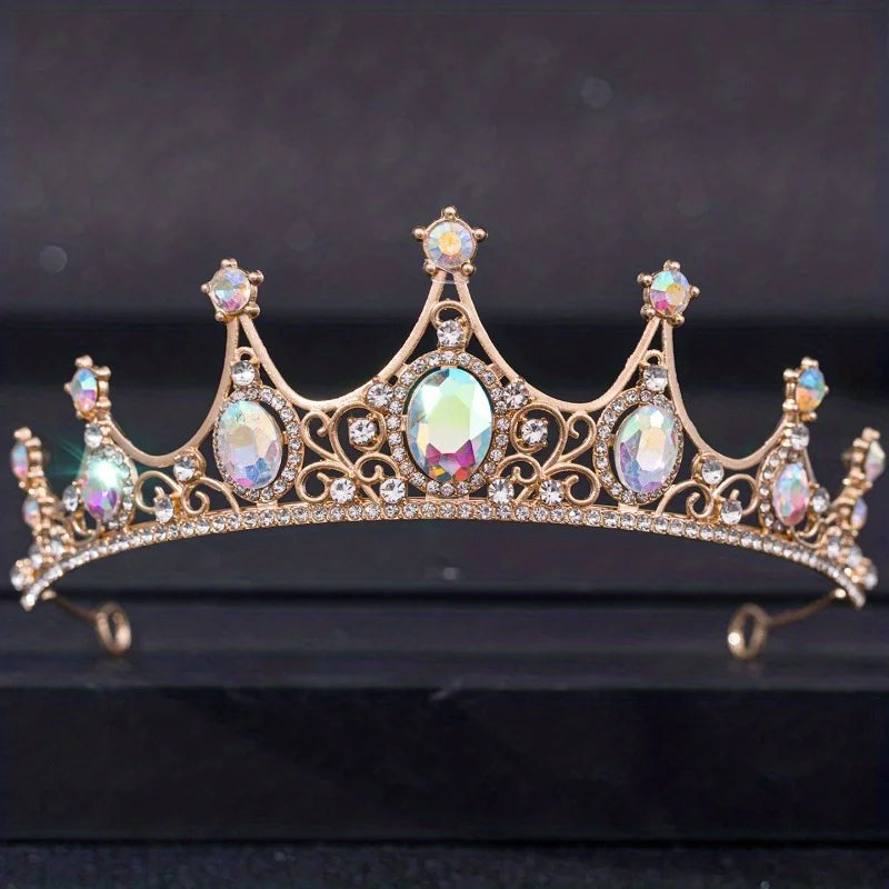 Wedding Hair Accessories Baroque Rhinestone Crystal Crown Tiara