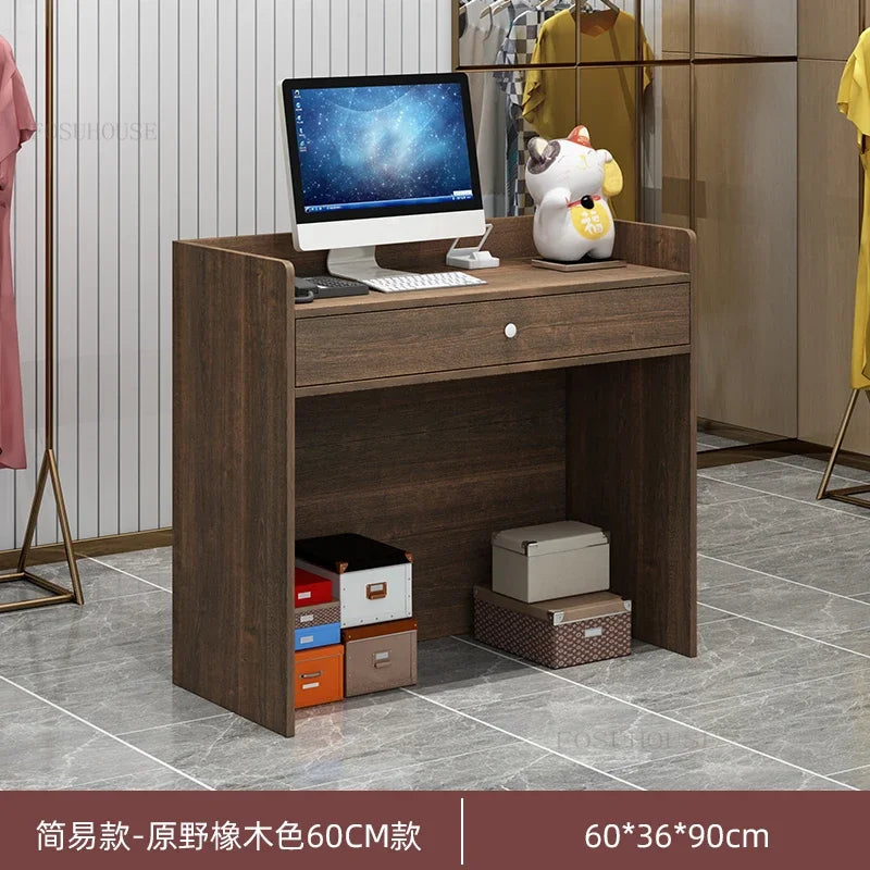 Modern wood Reception Desks Simple Supermarket Cashier Hotel