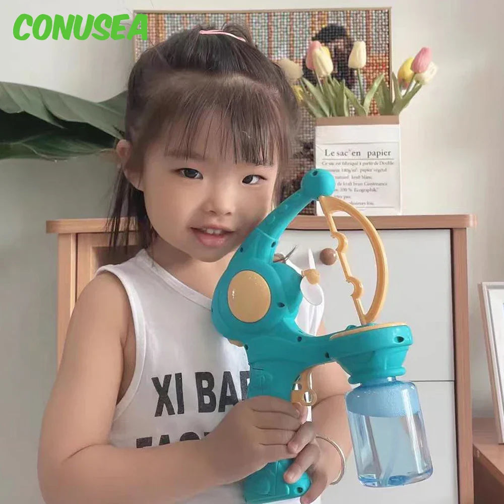 Bubble in Bubble Gun Machine Blowing Electric Bubbles