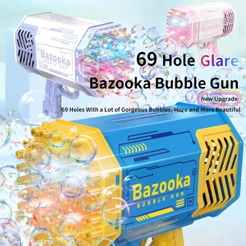 Soap Bubbles Gun Rocket 69 Holes Bubbles Machine