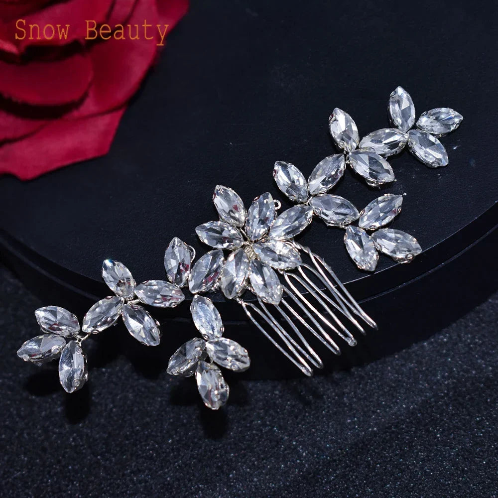 A477 Simple Hair Combs Rhinestone Hairpins Women Clips