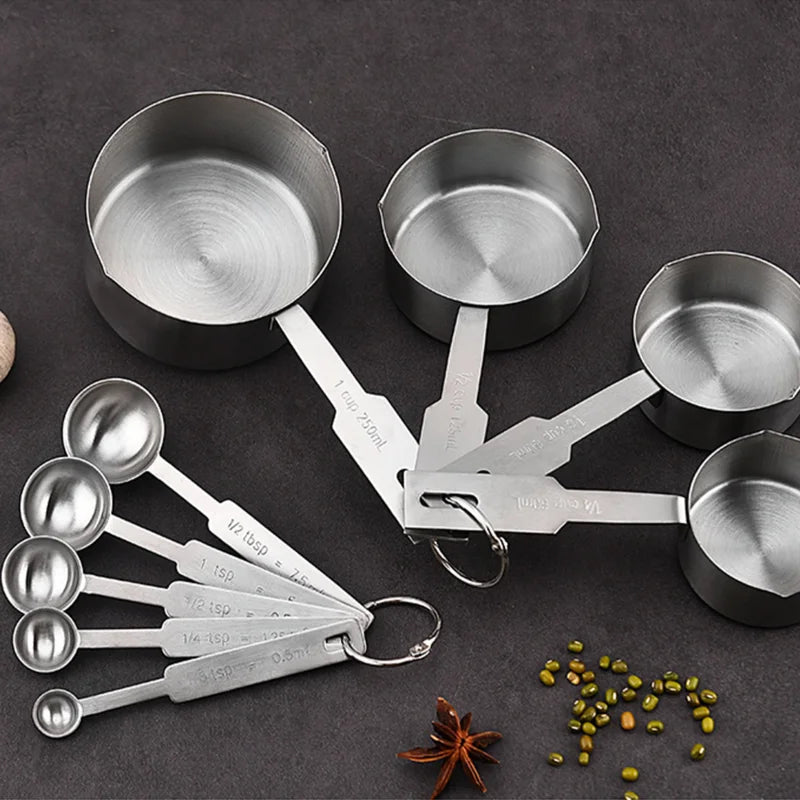 Baking Measuring Cups And Spoons Set stainless steel